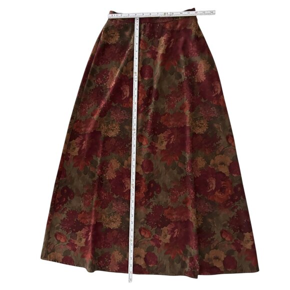 Chadwicks Vintage 90s Dark Romance Fall Garden Western Floral Maxi Skirt (4) - Picture 12 of 16